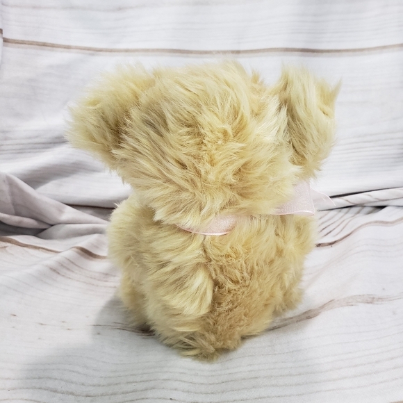 Russ Champagne Fluffy Teddy Bear With Pink Rose Love Embroidered 7 Inch 2010 - Picture 7 of 10